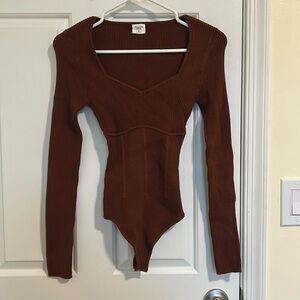 Abercrombie Maroon Knitted Bodysuit XS